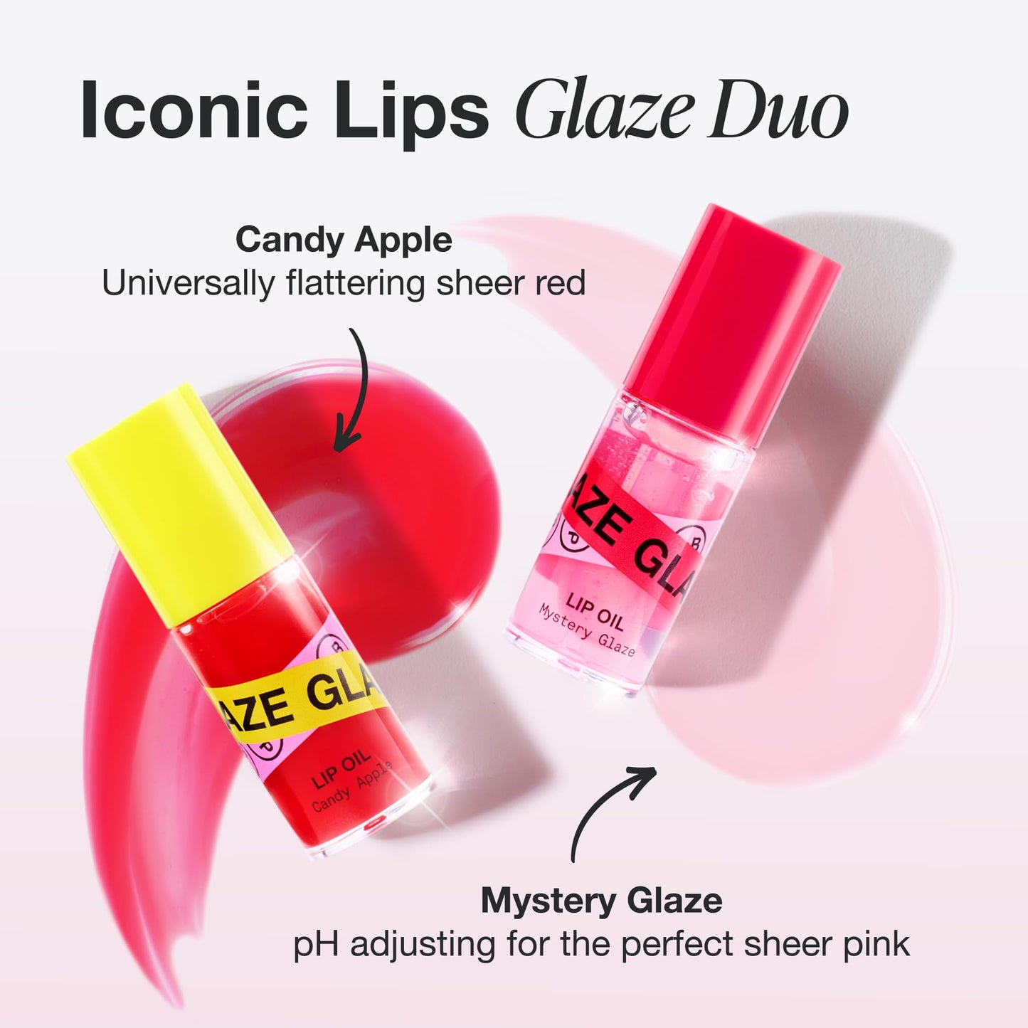 INNBEAUTY Project Iconic Lips Glaze Duo, Hydrating Vegan Lip Oil Gloss Hybrid, x2 0.2 OZ