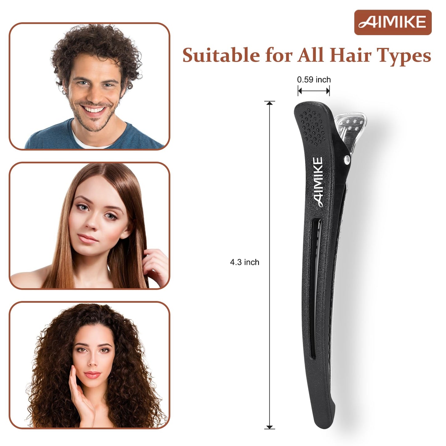 AIMIKE Hair Styling and Sectioning Accessories - 12 Pack Non-Slip Silicone Hair Clips for Thick and Thin Hair, Professional Salon Quality Beauty and Personal Care AIMIKE