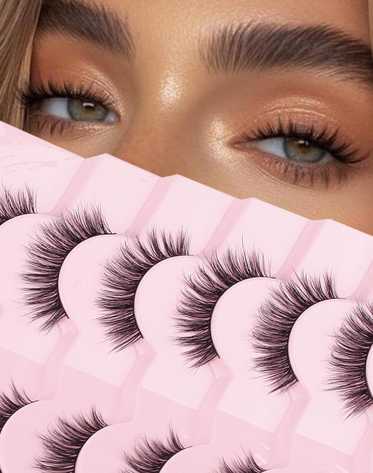 Easeful Natural Look Wispy Lashes Mink False Eyelashes C Curl Strip Lashes Pure-04 Beauty and Personal Care Easeful Default Title
