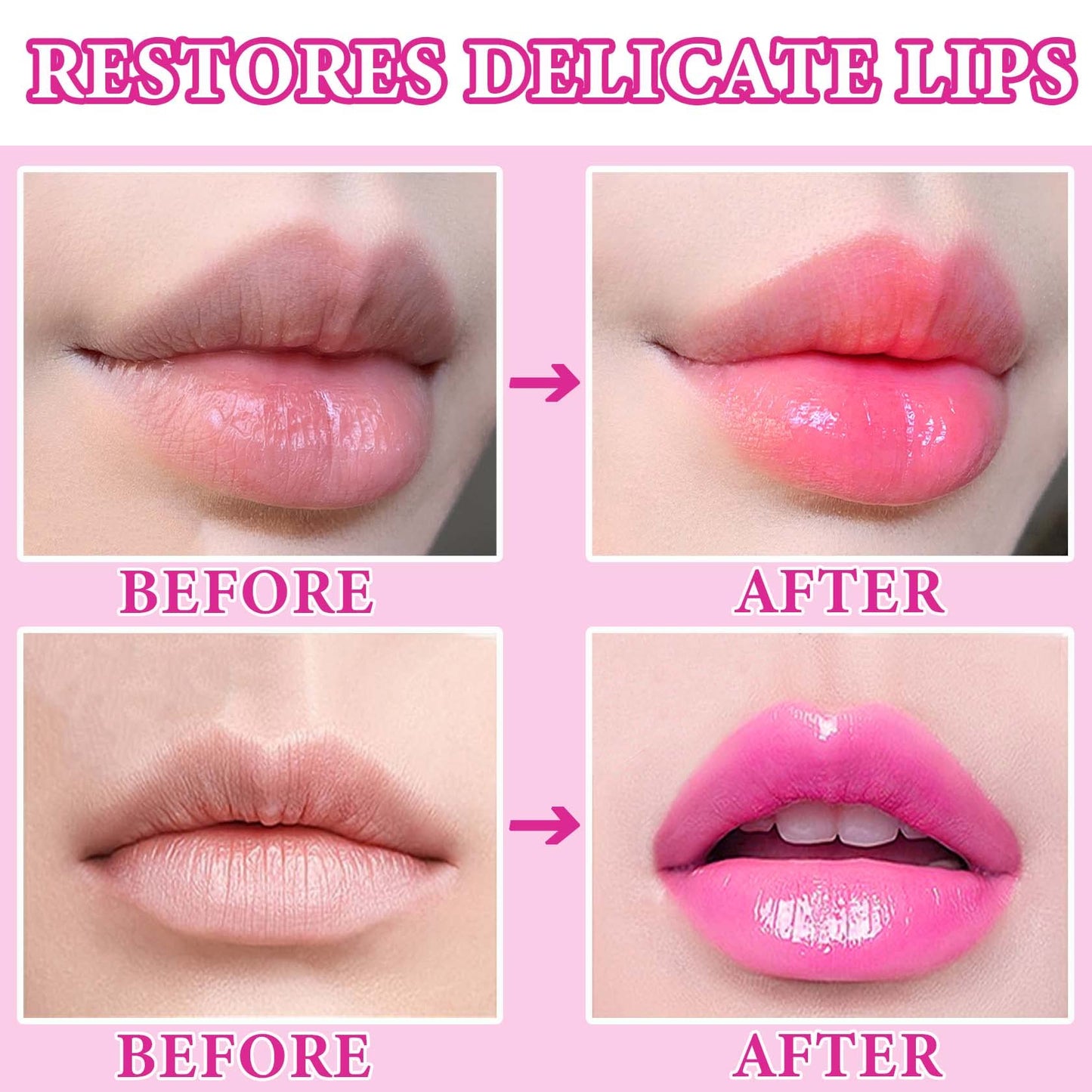WENJLYJ 2PCS Crystal Flower Jelly Lipstick,Clear Lipstick with Flower Inside Magic PH Temperature Color Changing Lip Stick Tinted Lip Balm,Long