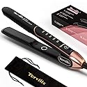 Terviiix Non-Snagging Ceramic Flat Iron Hair Straightener 1 inch, Plancha De Cabello,3X Less Damage Hair Straightener and Curler, 15s Fast Heating, 5