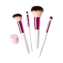 Ruby Kisses Makeup Brushes Travel Size Complexion Brush Set, Powder, Angled Buffer, Blending, Concealer Brush and Blending Sponge, Travel Friendly 5
