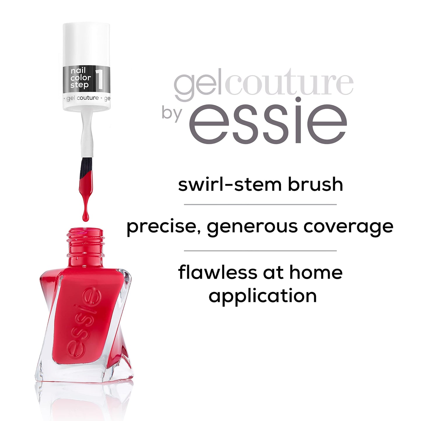 Essie Gel Couture Long-Lasting Nail Polish, 8-Free Vegan, Deep Red, Spiked With Style, 0.46 fl oz