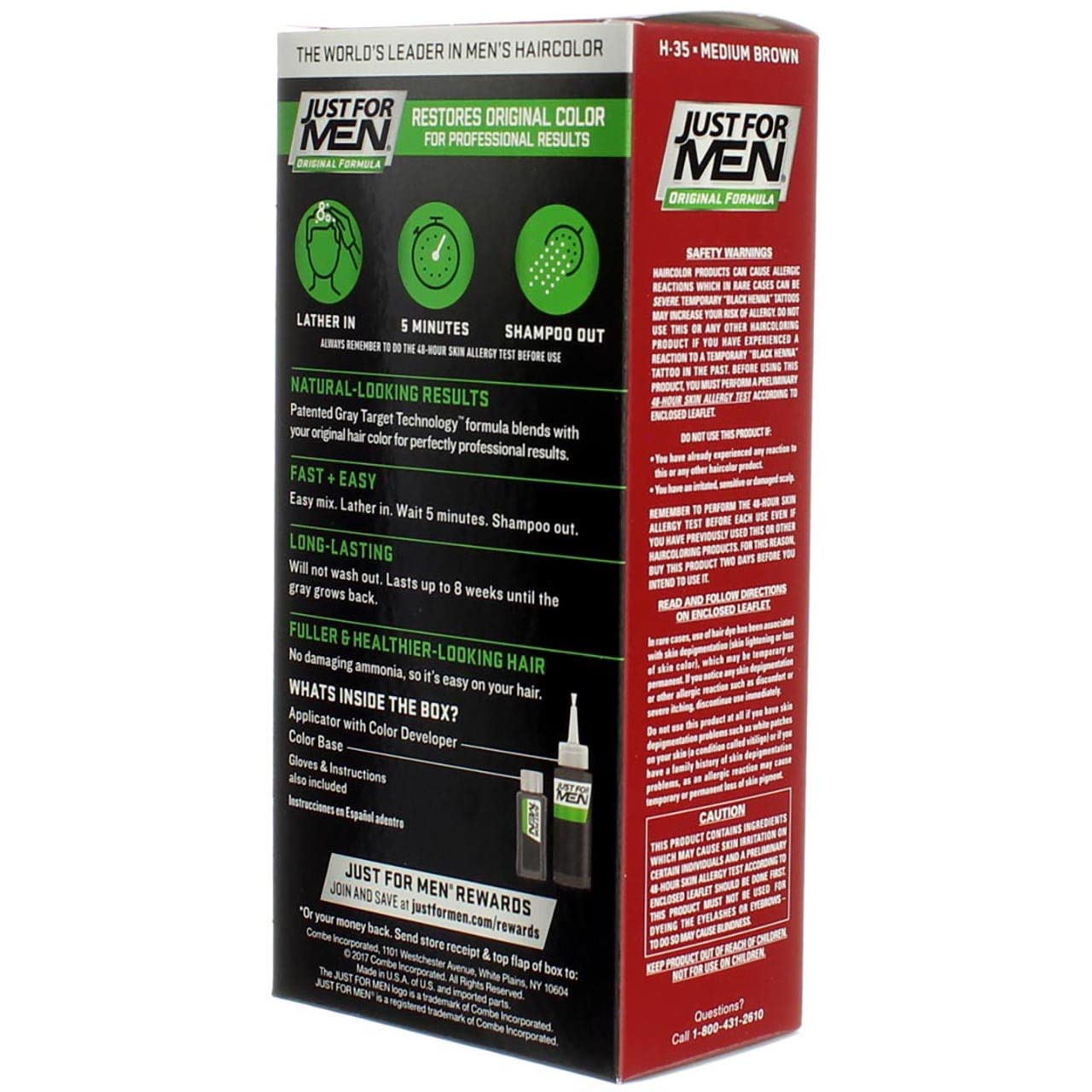 JUST FOR MEN Hair Color Medium Brown 35, 1 ea