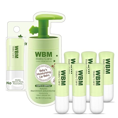 WBM Care Kids Organic Lip Balm, enriched with 100% natural ingredients, provides a hydrating and soothing effect | Pack of 6, each 0.12 oz for soft