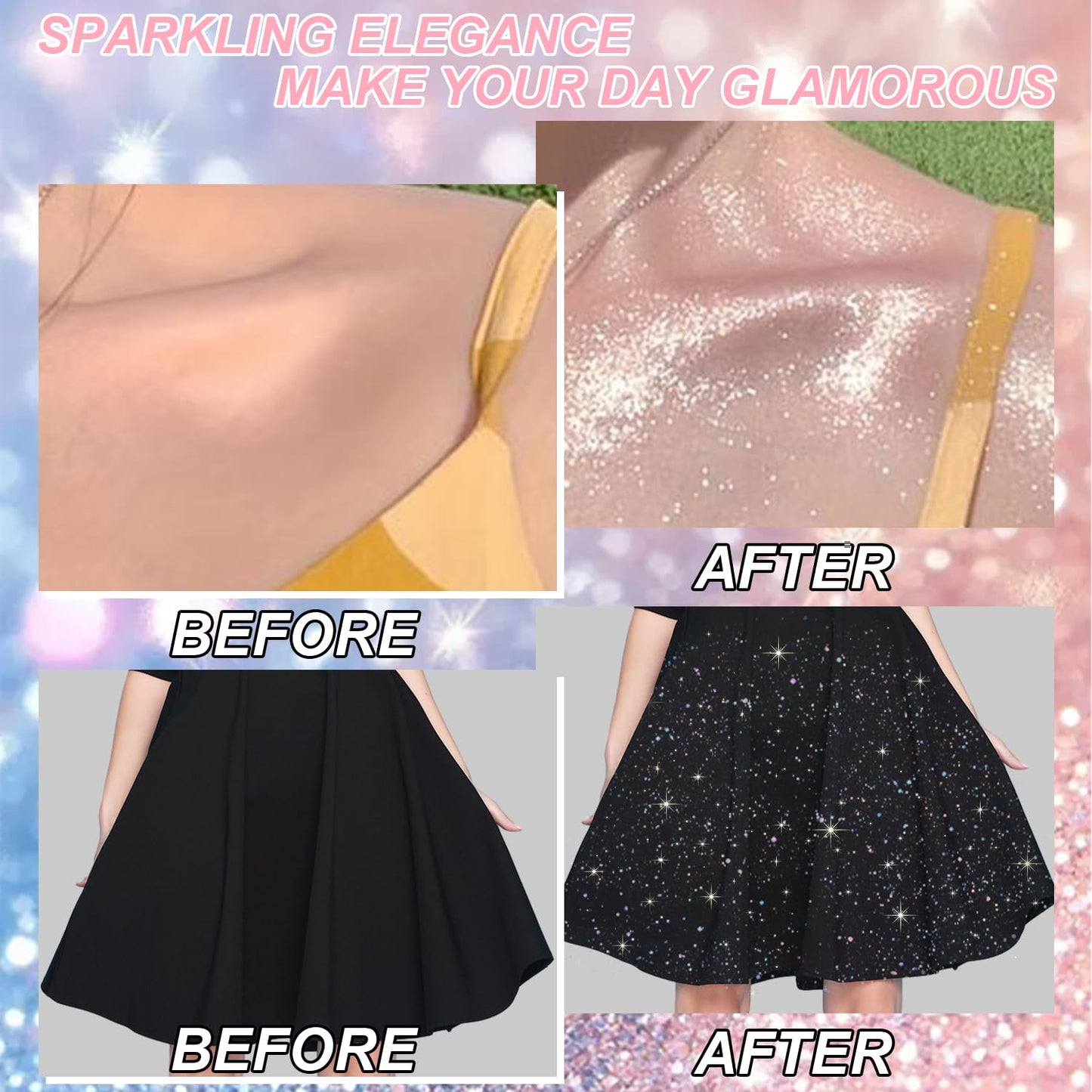 Scarman Hair and Body Glitter Spray, 1PC Glitter Hairspray Dry Powder Makeup for Clothes, Festival Rave Prom Loose Sparkle Powder,Holographic Ultra Beauty and Personal Care Scarman
