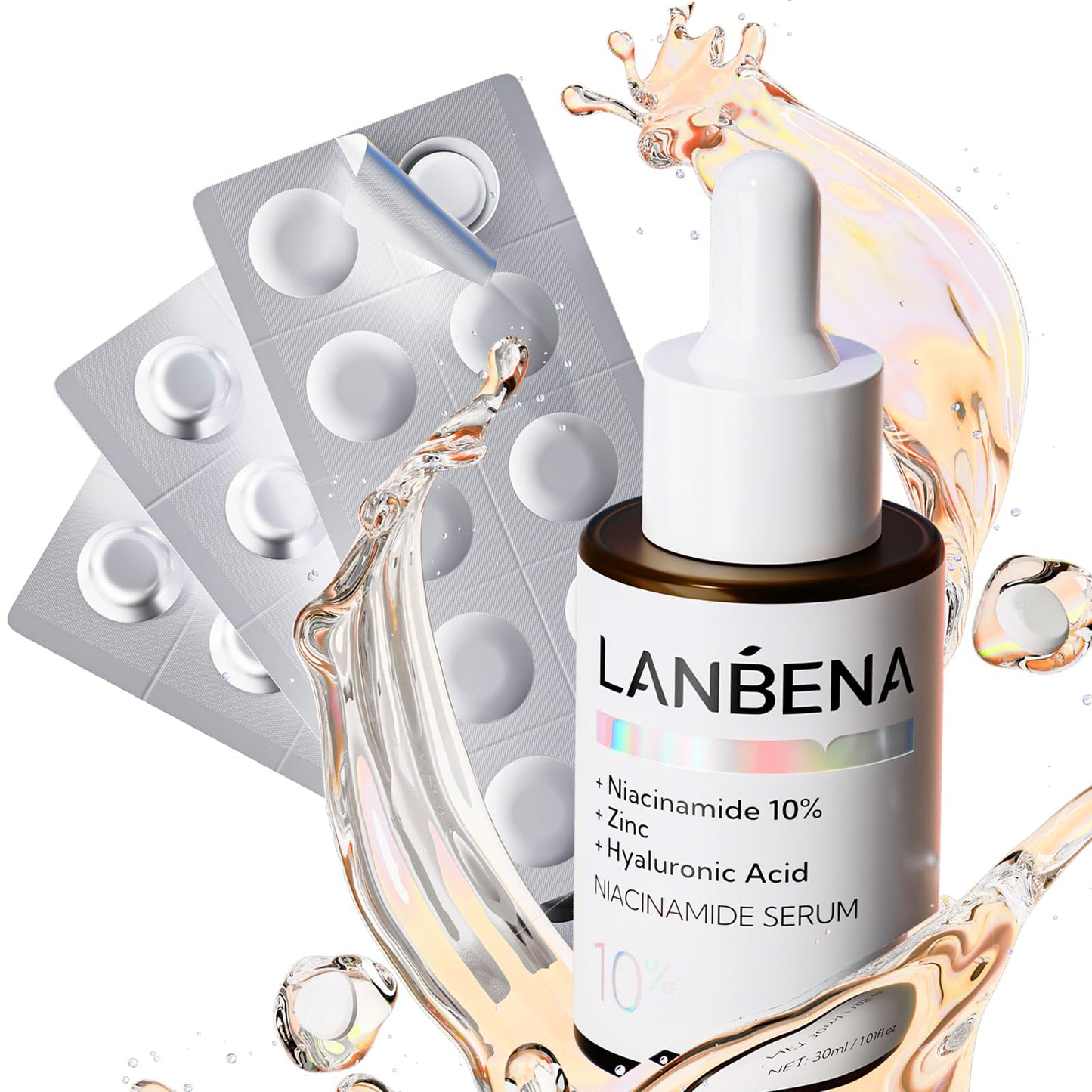 LANBENA Revolutionary Vitamin C Serum for Face, Illuminating Fcae Serum With Niacinamide, Brightening Anti-Aging Essence for Sensitive Skin