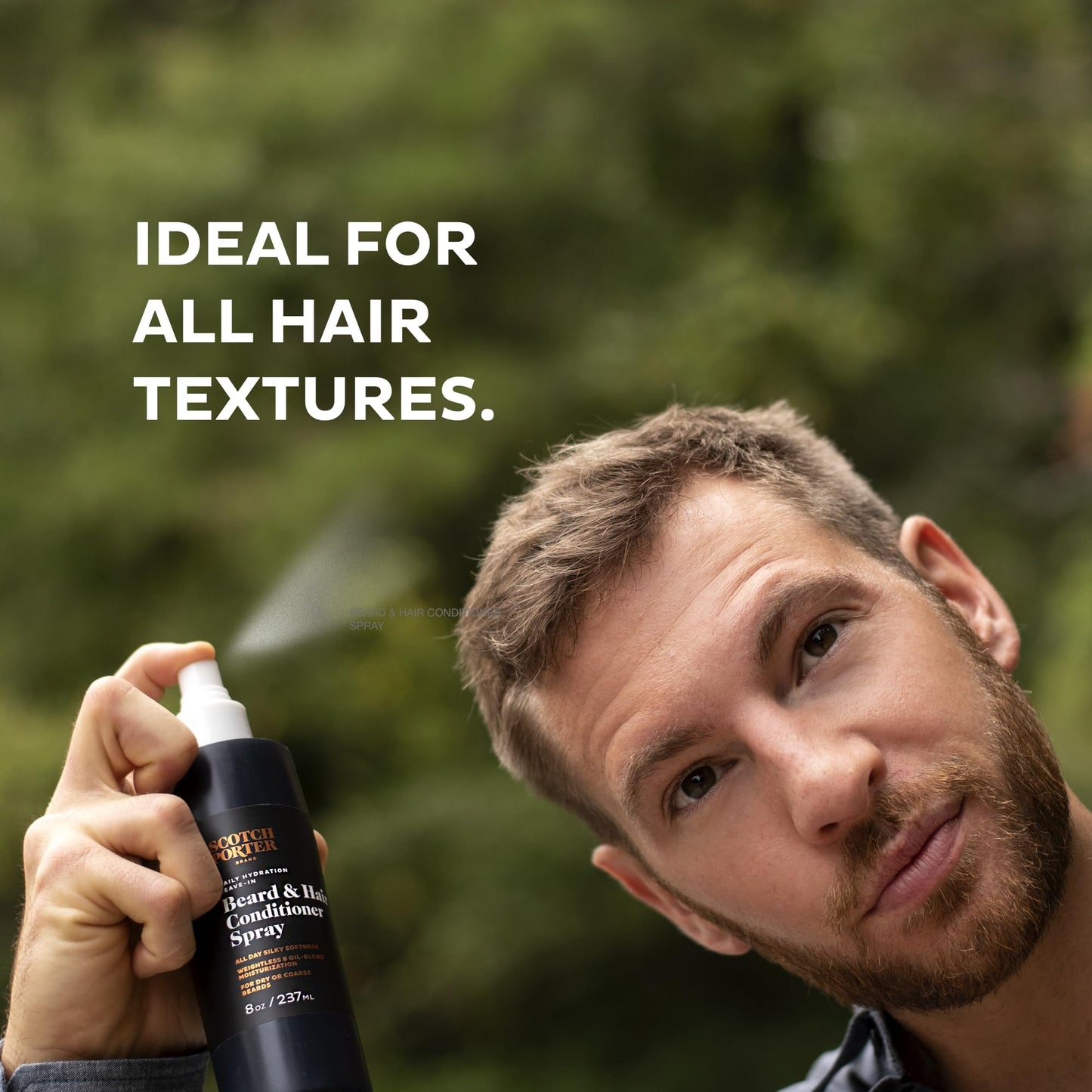 Scotch Porter Daily Hydration Conditioner Spray for Beard & Hair | Coconut, Avocado & More | 8oz Bottle with Pump