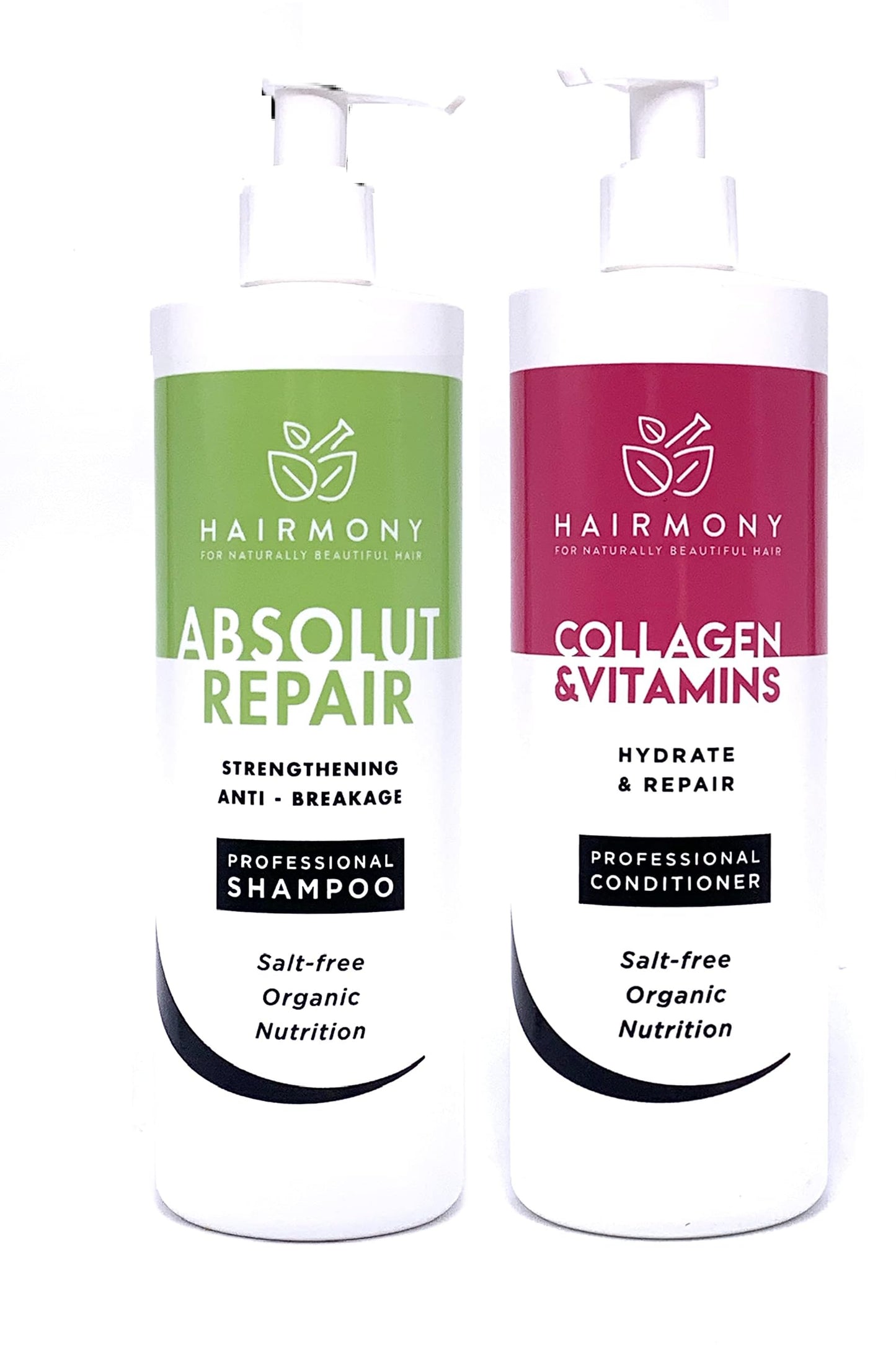 Hairmony Professional Kit for Strengthening & Damaged Hair, Absolute Repair Shampoo 32 fl.oz. + Collagen & Vitamins Conditioner 32 fl.oz