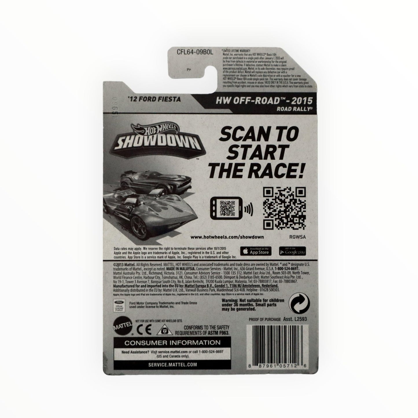 Hot Wheels, 2015 HW Off-Road, '12 Ford Fiesta [Neon Green] Die-Cast Vehicle #78/250