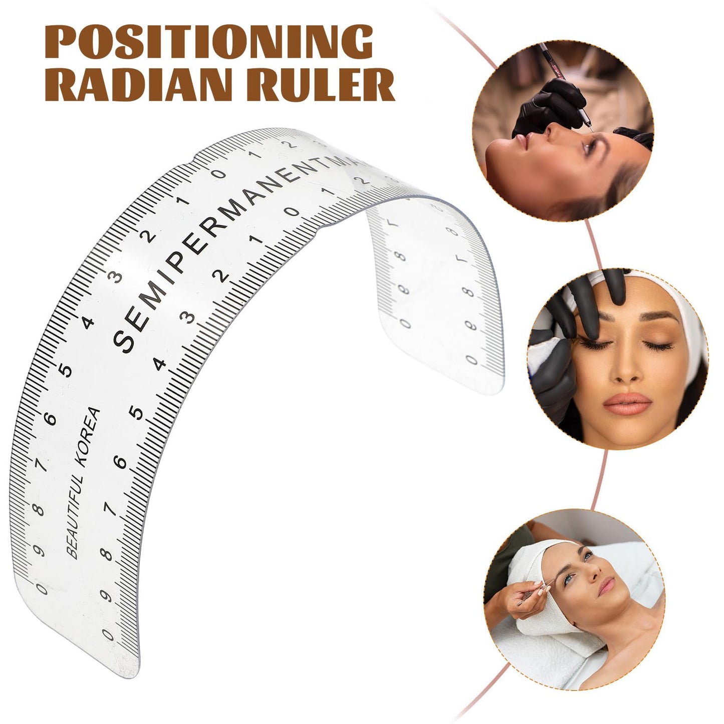 1pc Eyebrow Ruler for Microblading - Curved Plastic Positioning Tool for Accurate Eyebrow Shaping - Ideal for Professional and Home Use