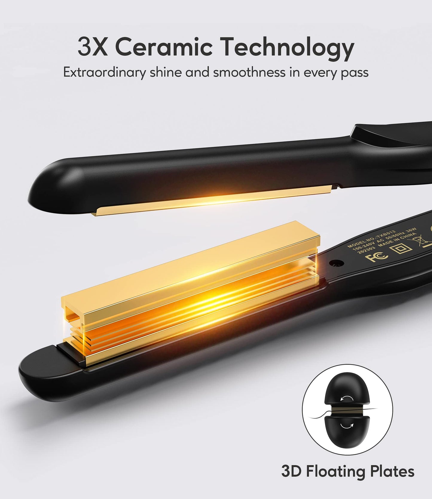 Terviiix 1/2 Inch Flat Iron for Short Hair, Small Hair Straightener and Curler 2-in-1 for Pixie Cuts & Touch-Ups, Rounded Edge Mini Flat Iron for Men
