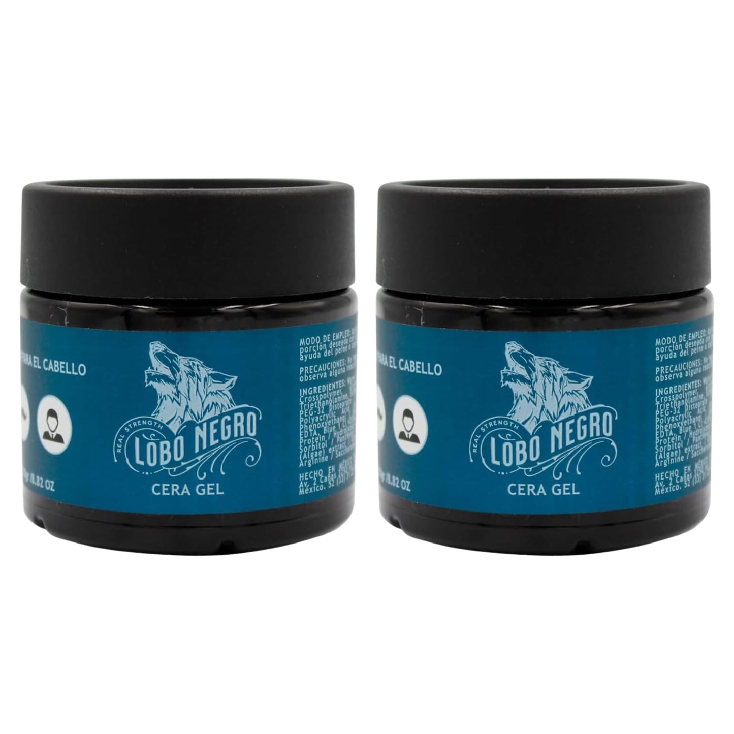 Tu Salud Plus Lobo Negro Cera Wax Gel 250g - Strong Hold, High Shine Hair Styling Wax Gel for Men - Long-Lasting, Non-Flaky/Cera para Cabello Lobo