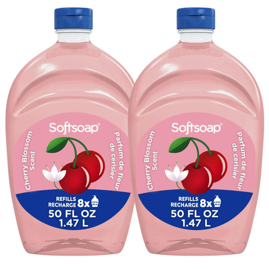 Softsoap Limited Edition Seasonal Scents | Extra Large Refill Bottles, 100 FL Oz Total, 2-50 Fl Oz Bottles for Refilling Liquid Hand Wash (Cherry Beauty & Personal Care Softsoap