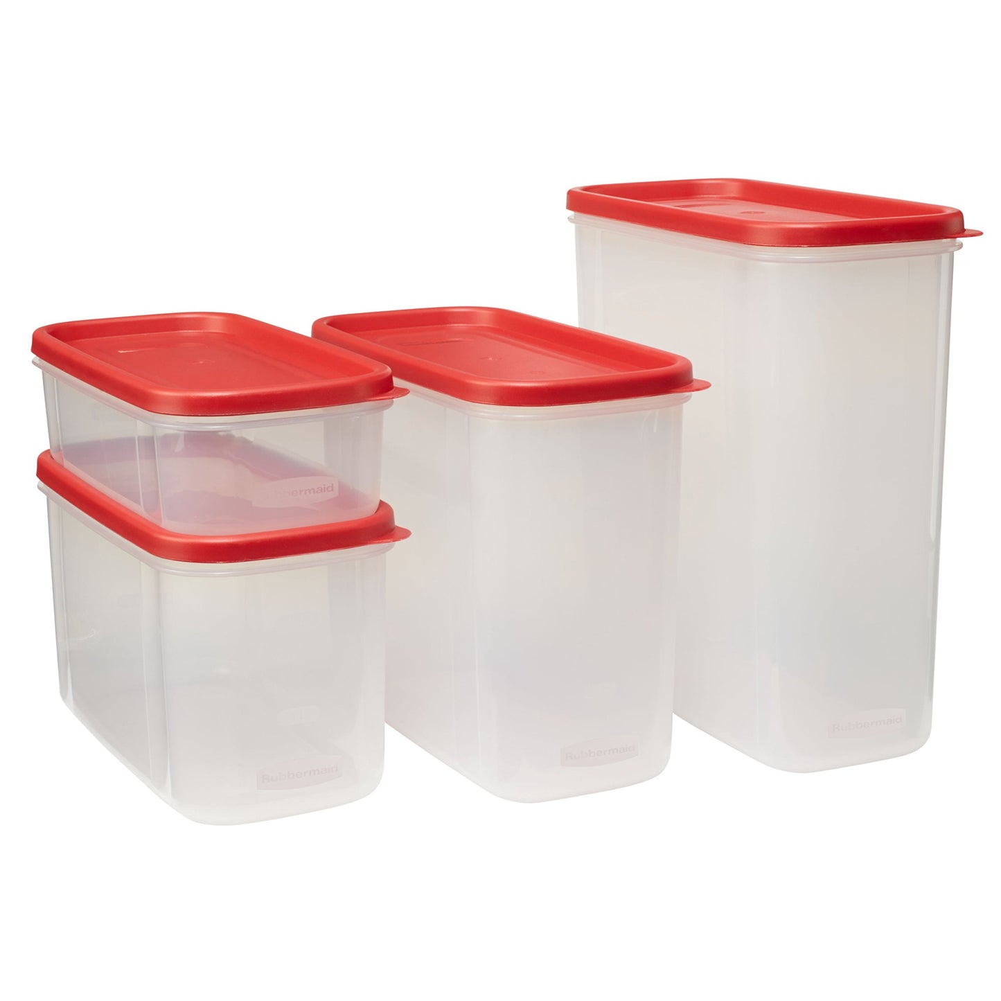 Rubbermaid Modular Canisters, Food Storage Container, BPA-free, 8-piece Set, Red (1776474)