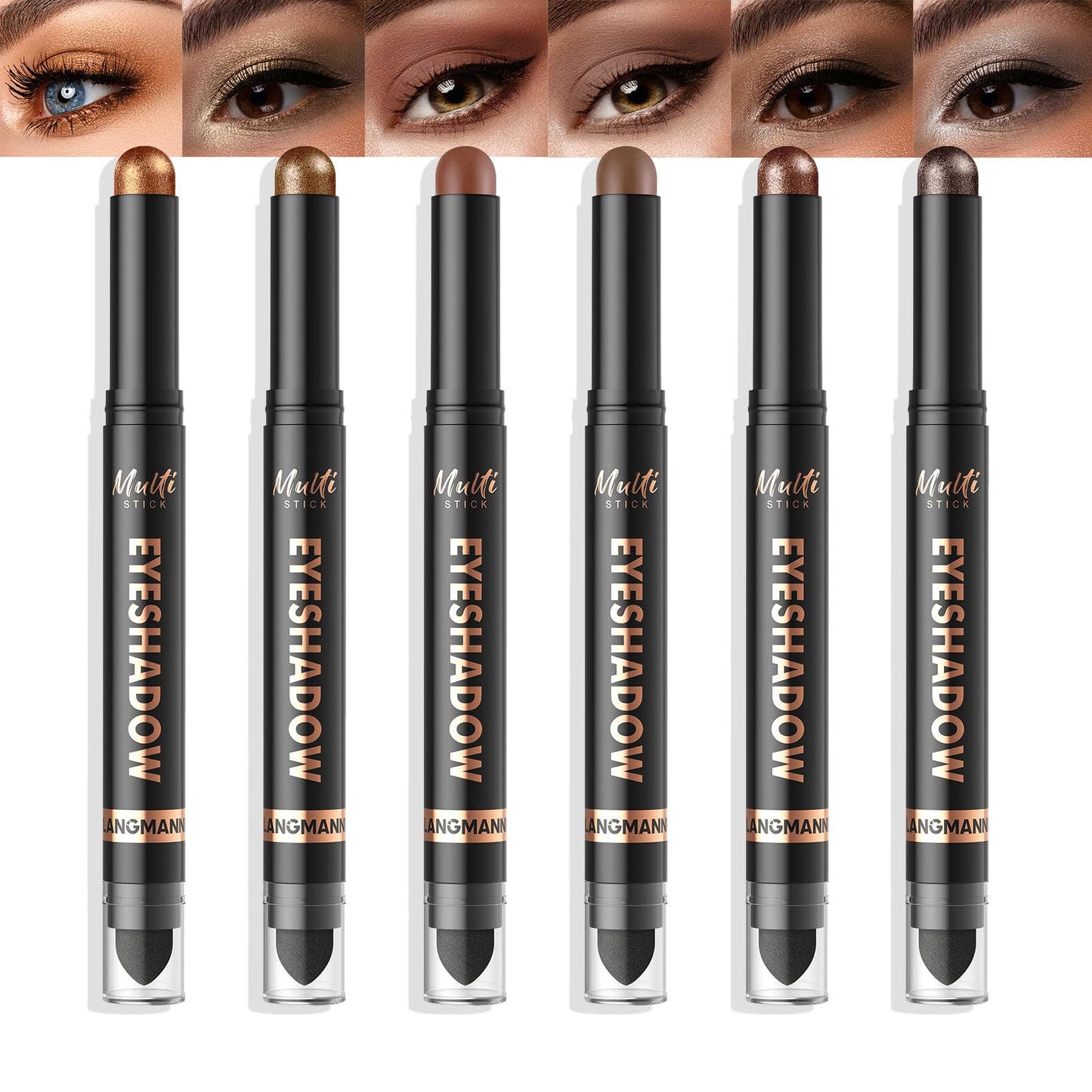LANGMANNI 6 Color Dual-Ended Eyeshadow Stick Set #11+#12+#13+#14+#15+#16 Beauty and Personal Care LANGMANNI Default Title