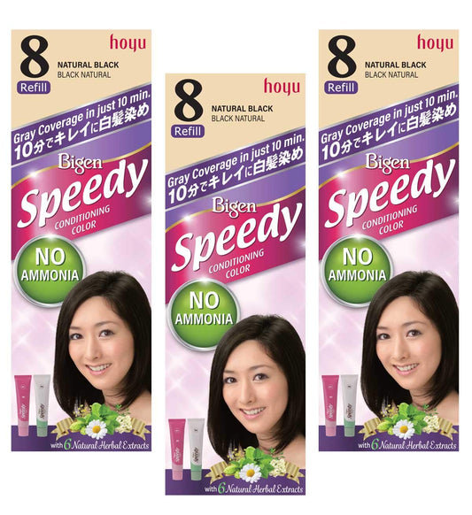 HOYU Bigen Speedy Hair Color Refill, No. 8 Natural Black (Pack Of 6) Beauty & Personal Care Hoyu