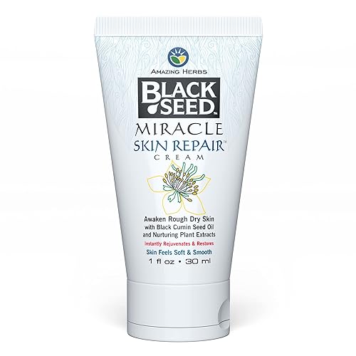 Amazing Herbs Black Seed Miracle Skin Repair Cream - Non-Allergenic Formula, Black Cumin Seed Oil, Vitamin E, & other Essential Oils, Supports