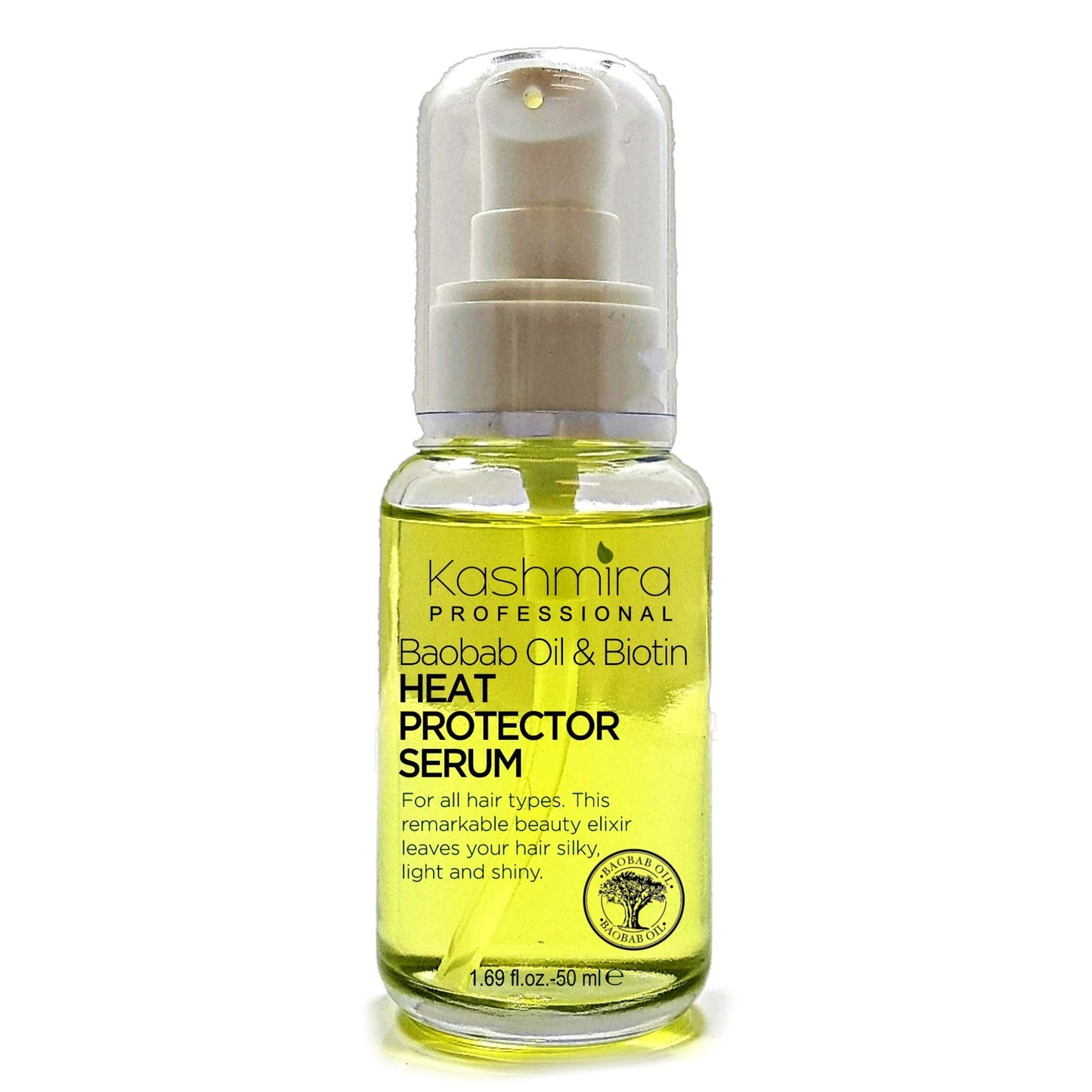 Heat Protector Anti-Frizz Serum With Baobab Oil & Biotin Leaves Your Hair Silky, Light and Shiny Y