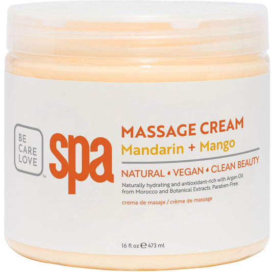 BCL SPA Massage Cream organic Mandarin + Mango body lotion with shea butter, aloe vera, peppermint, argan and jojoba oils, body cream to invigorate