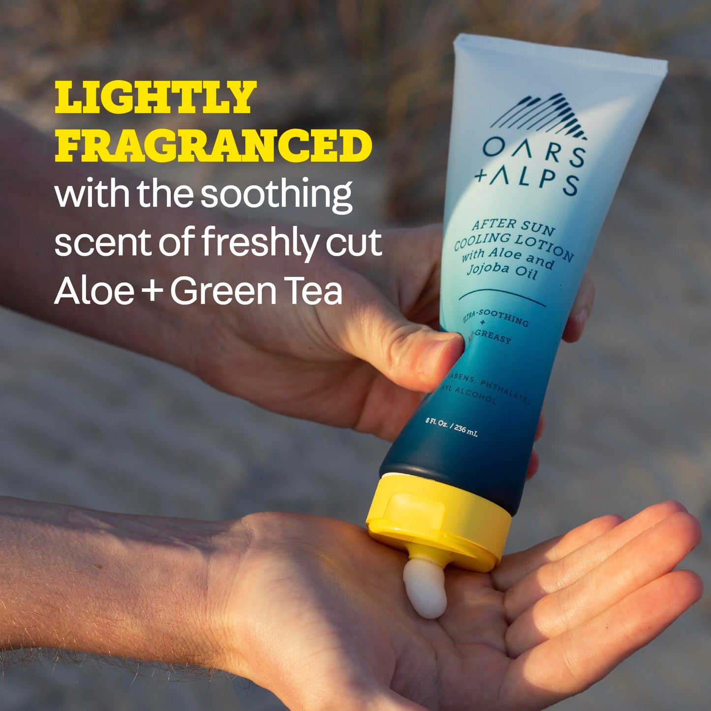 Oars + Alps After Sun Cooling Lotion, Includes Aloe Vera and Cucumber Extract for Sunburn Relief, Fresh Cut Aloe Scent, 8 Fl Oz