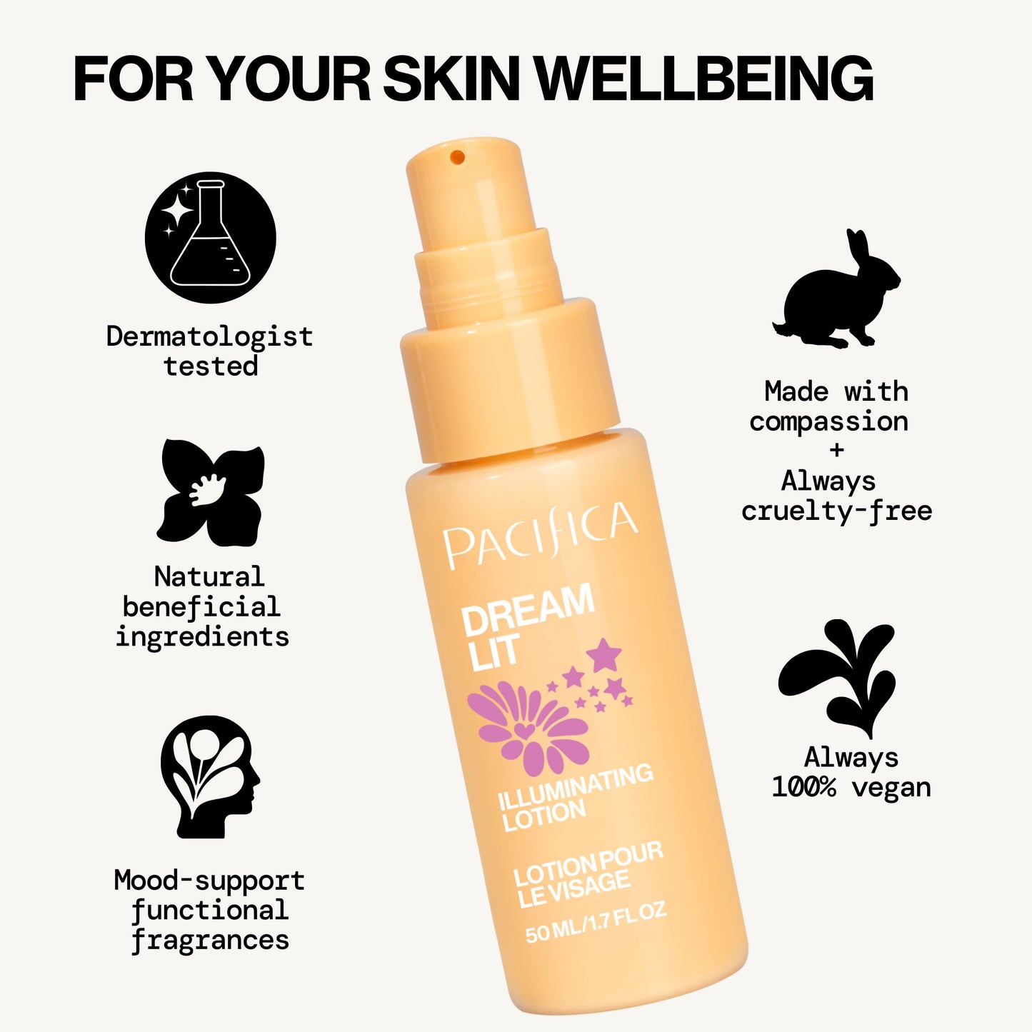 Pacifica Dreamlit Illuminating Facial Lotion - Vitamin C & Niacinamide Brightening Moisturizer for Radiant Glow - Natural Dewy Finish Hydrates