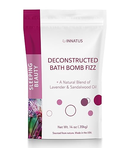 Sea Salt Fizzy Deconstructed Sleeping Beauty Bath Bomb - 14oz Bath Fizz - Infused with Natural Oils for Deep Relaxation (Tea Tree Oil)