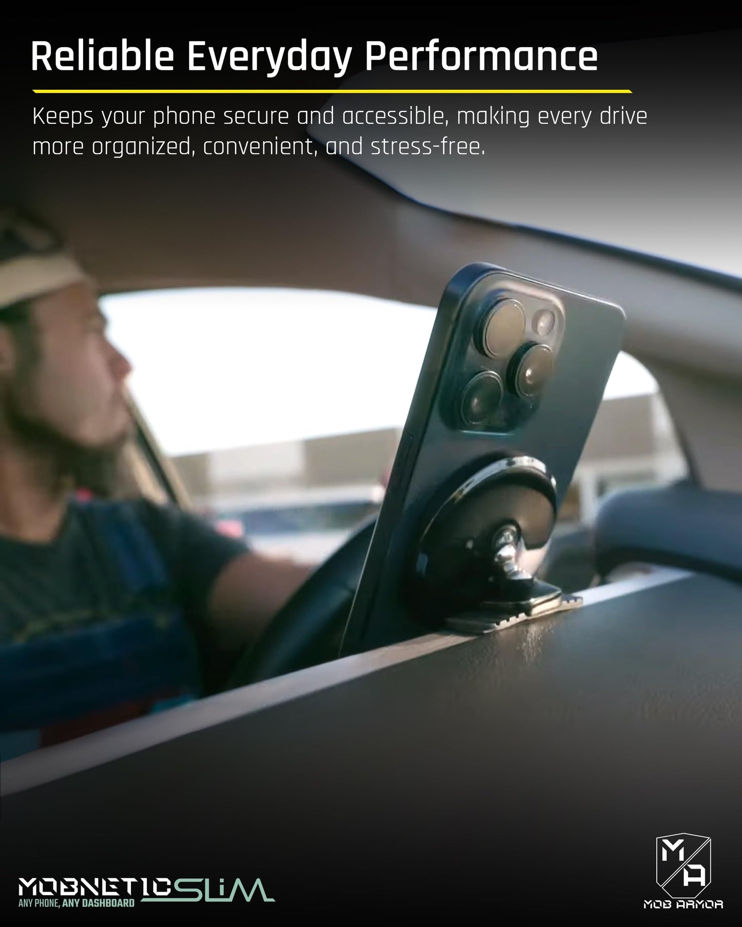 Mob Armor Slim Mount MS - MagSafe Compatible Phone Holder for Car, Sleek Car Phone Mount, Supports iPhone & Android, Christmas, White Elephant…