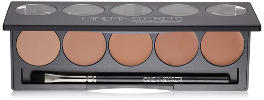 Cinema Secrets Ultimate Foundation 5-in1 Palette - Light-Med Pink-Beige Undertones, 500A series, Buildable Coverage, Long-Wear Matte Finish