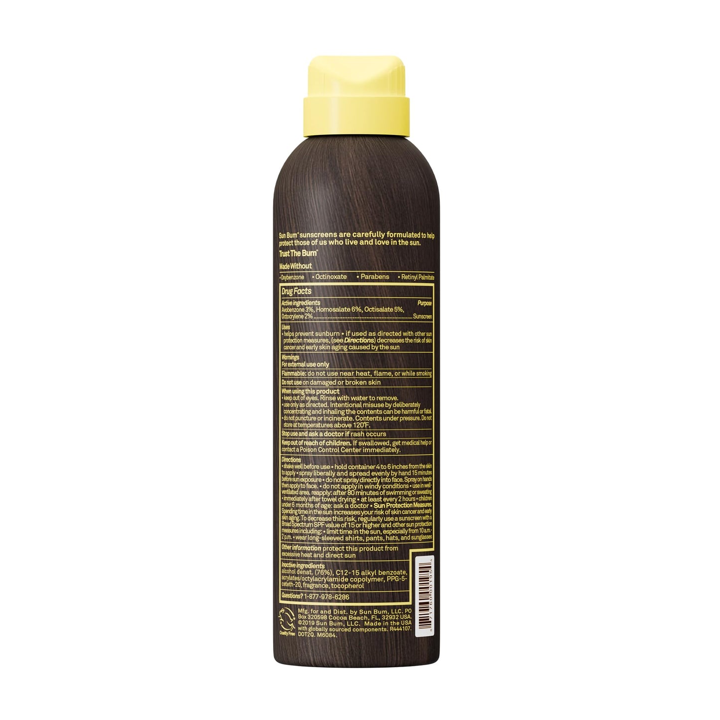 Sun Bum Original SPF 15 Sunscreen Body Spray - Broad Spectrum Moisturizing Sunscreen with Vitamin E - Hawaii 104 Act Compliant (Made without