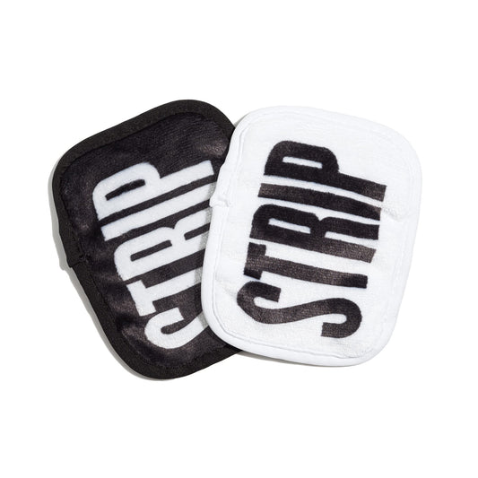 STRIP MAKEUP - Reusable Cleansing Wipes Black/White - - 2-sided, sustainable, washable microfiber cloths - Pack of 7