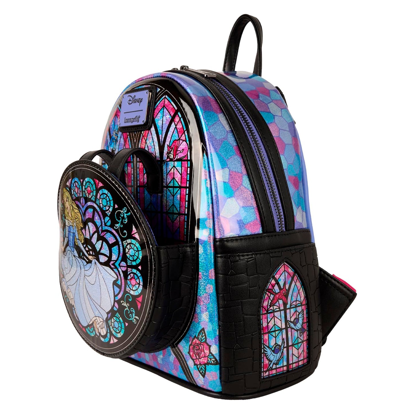 Loungefly Disney Princess Stained Glass: Sleeping Beauty Mini-Backpack, Amazon Exclusive