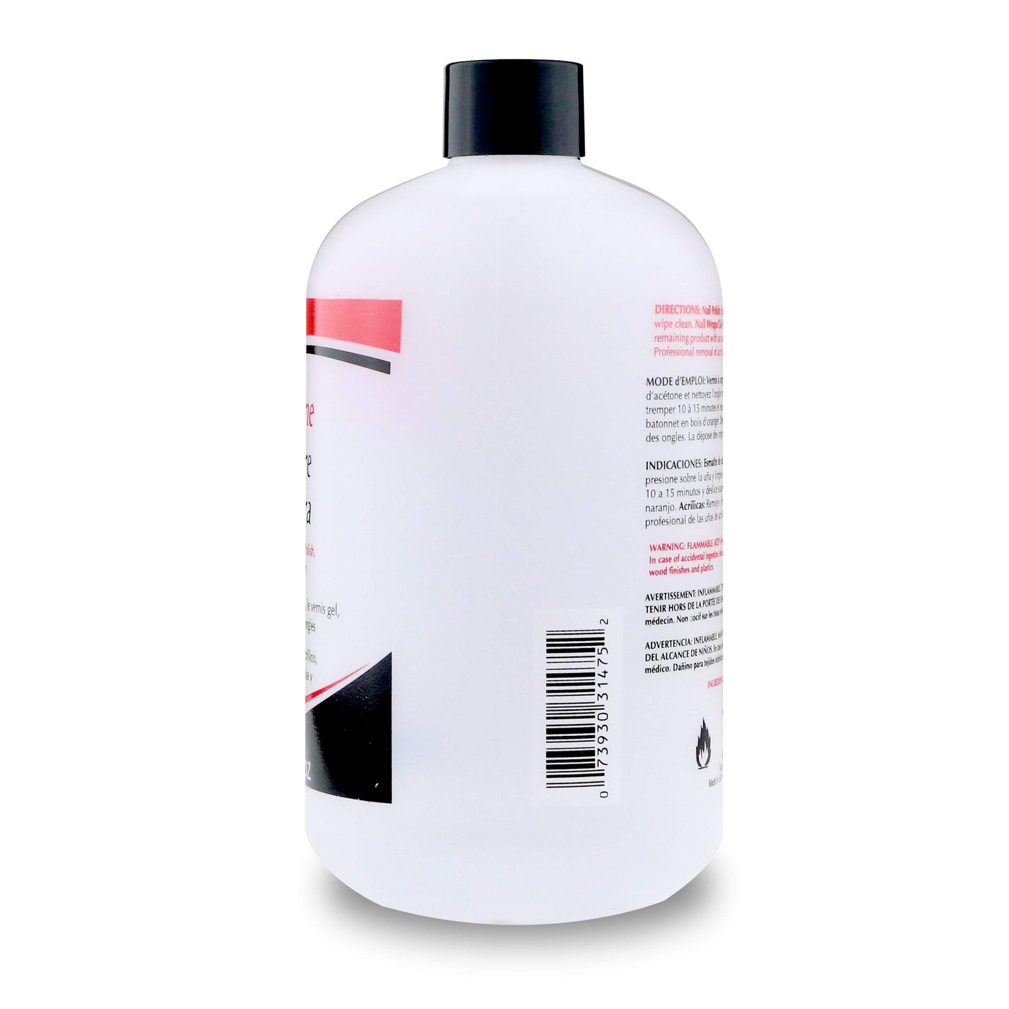 Supernail Pure Acetone Nail Polish Remover - Professional Strength for Acrylic, Gel & Dip Powder, Fast & Quick Gel Nail Polish Remover, 16 fl oz