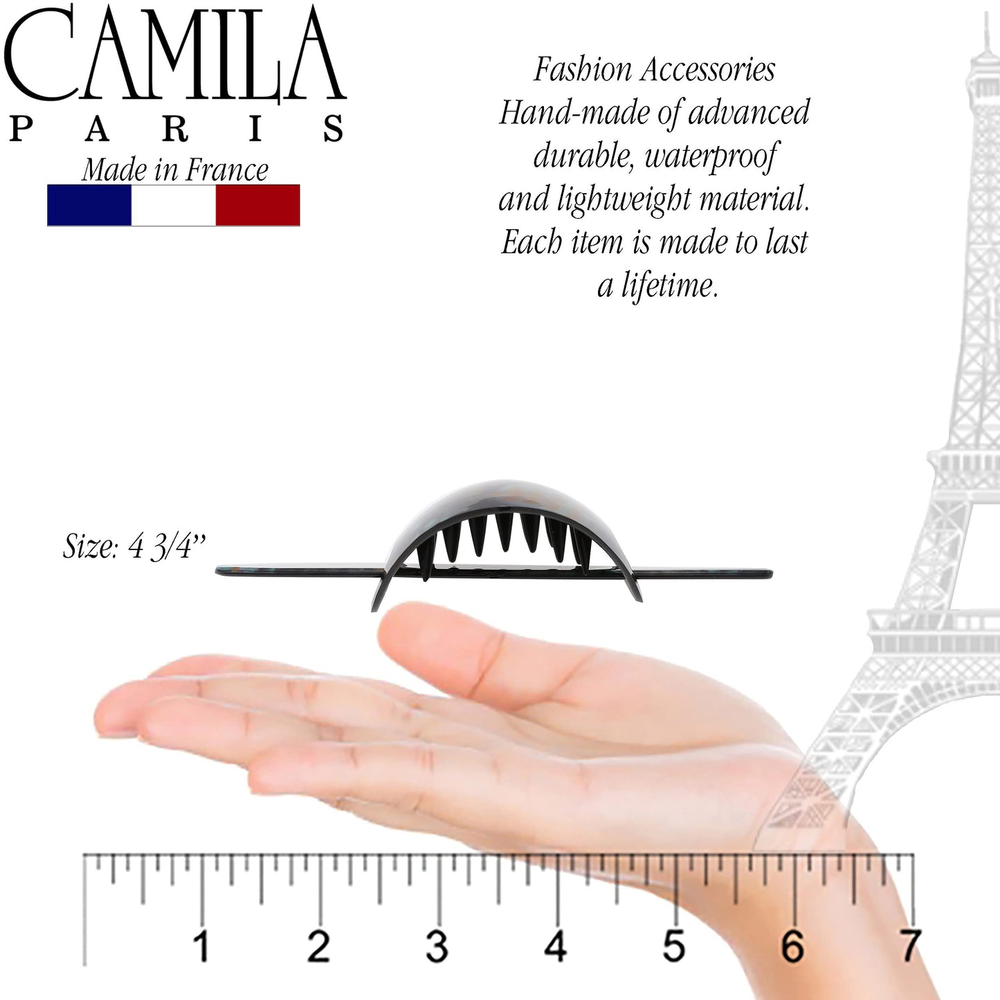 Camila Paris CP3243 French Hair Bun Holder Cover Cap Hair Updo, Turquoise, Hair Pin Thru, Strong Hold Grip Hair Clips for Women, No Slip and Durable