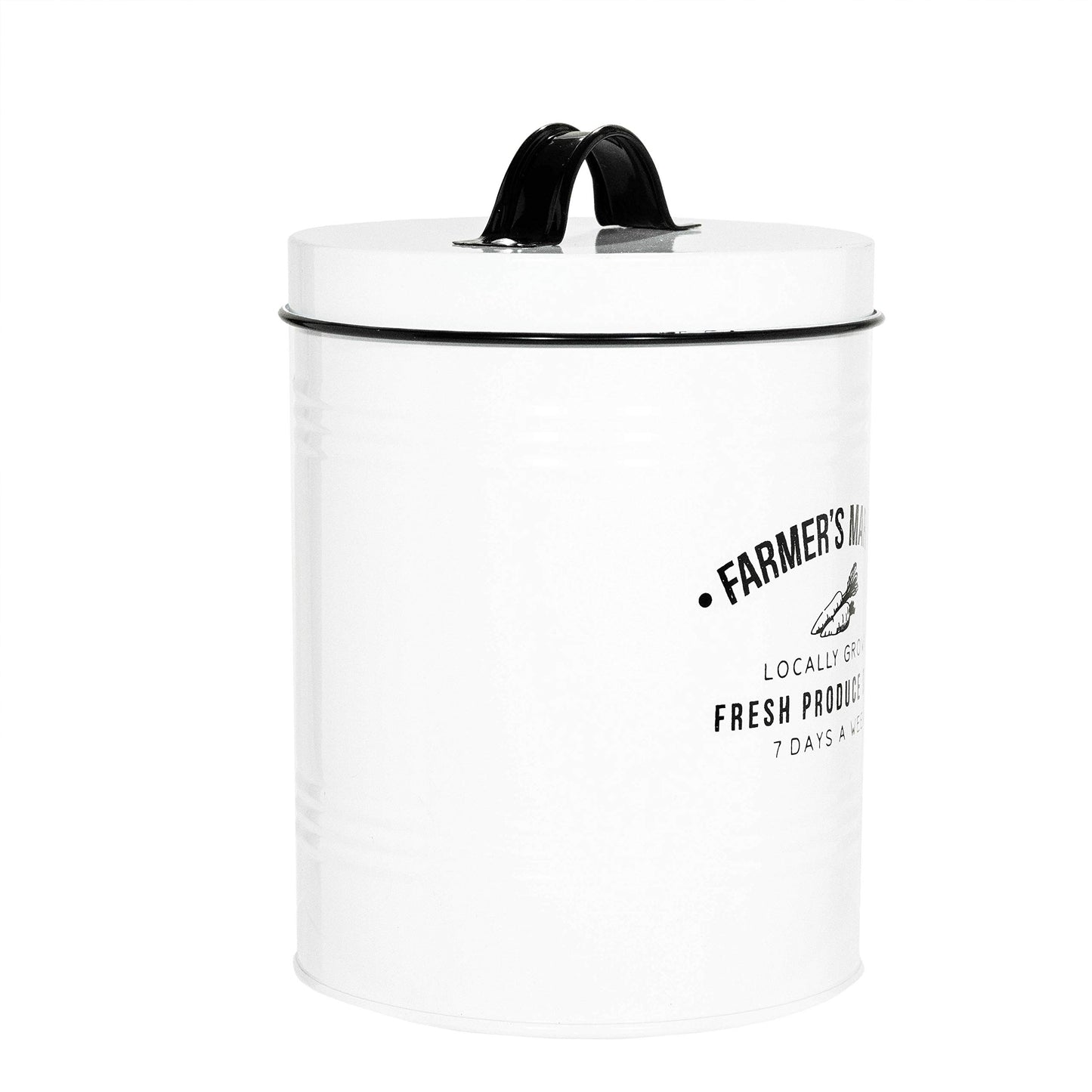 Amici Home Farmers Market Metal Canister | Dry Food Storage Container | Airtight Lid | 76 Ounce Capacity | Farmhouse Décor | Metal Canister…