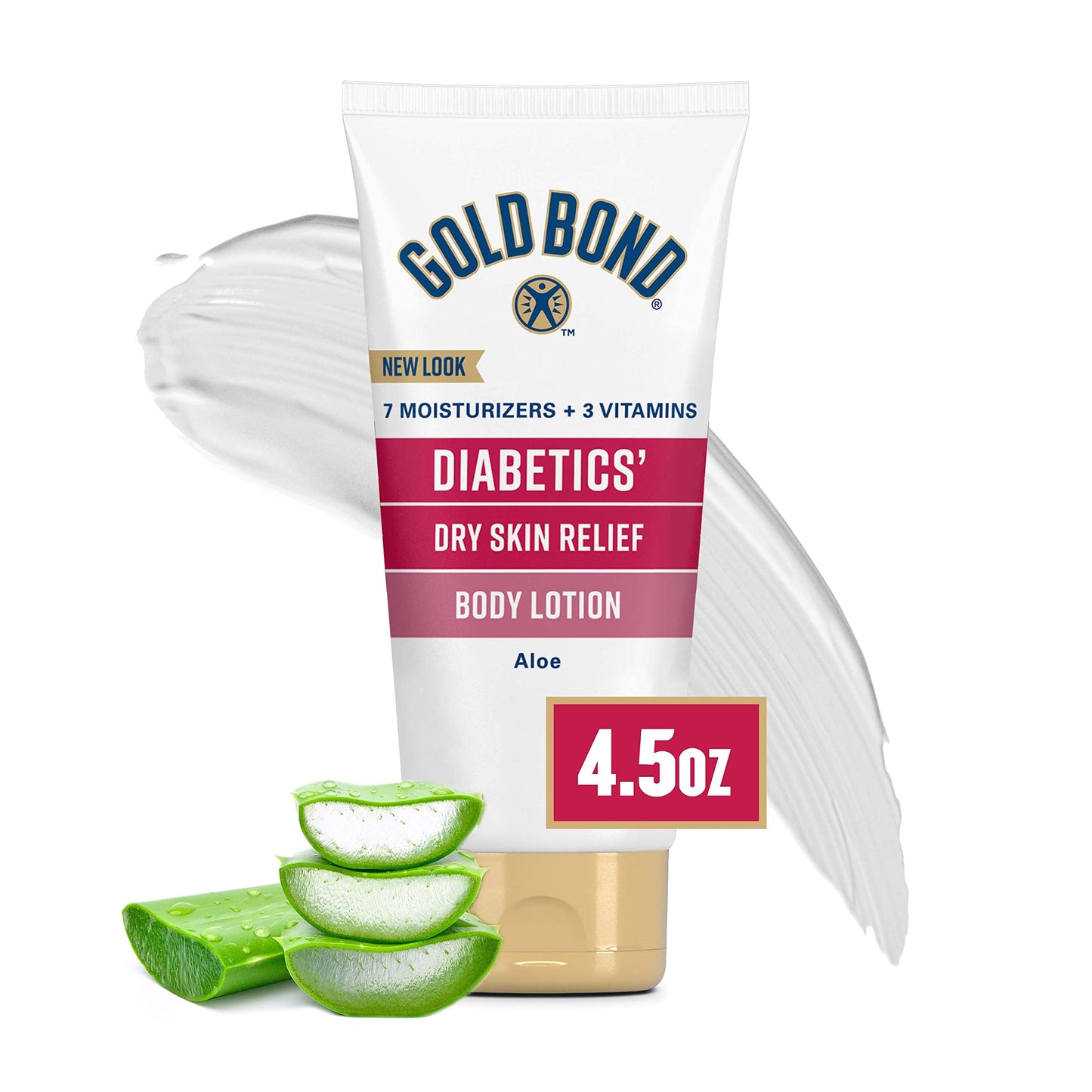 Gold Bond Diabetic Body Lotion, Dry Skin Relief with Vitamin E & Aloe to Soothe & Moisturize Flaky, Rough Skin, 4.5 oz