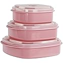 Reston Lloyd Nesting Microwave Containers, Set of 3, Adjustable Steam Vents, Airtight, Meal Prep, Durable BPA-Free Plastic- Freezer & Dishwasher…