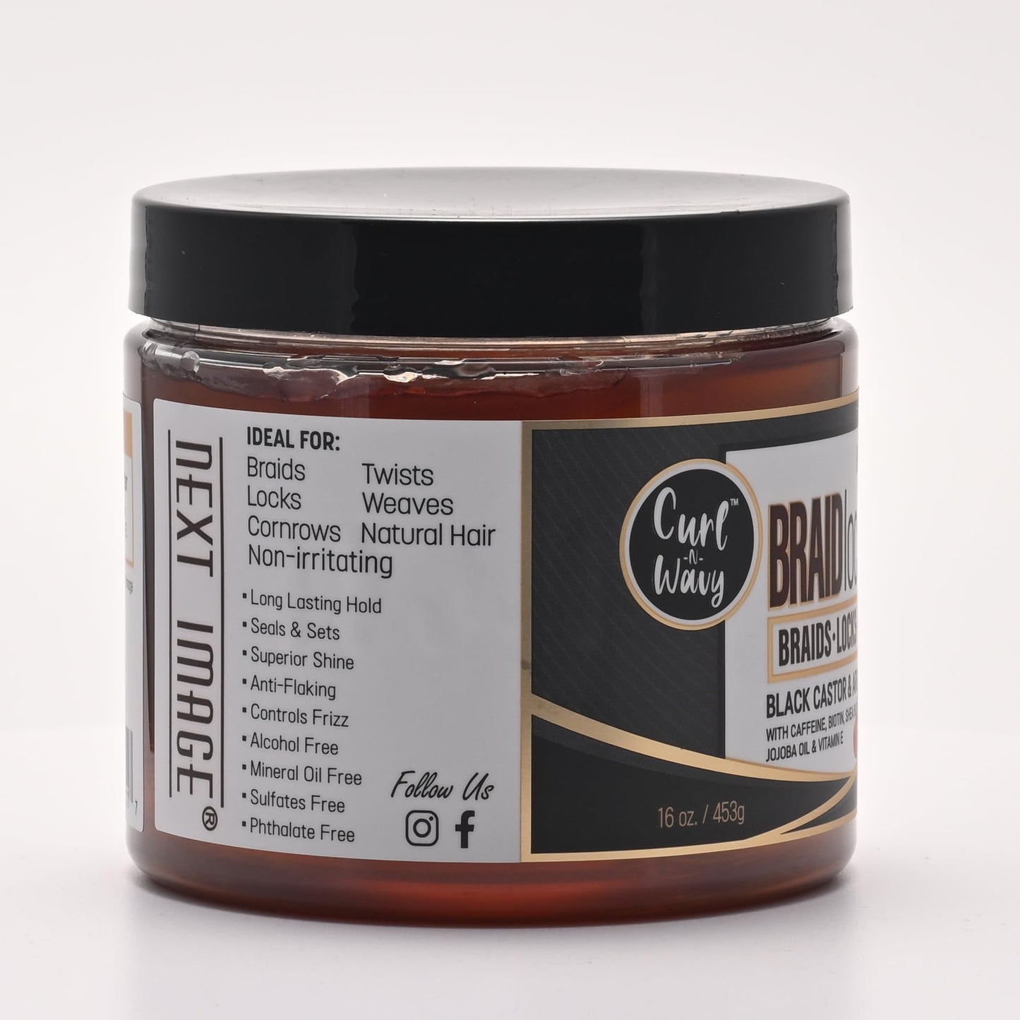 NEXT IMAGE Braid Locking Gel (Black Castor & Argan, 16 oz.)