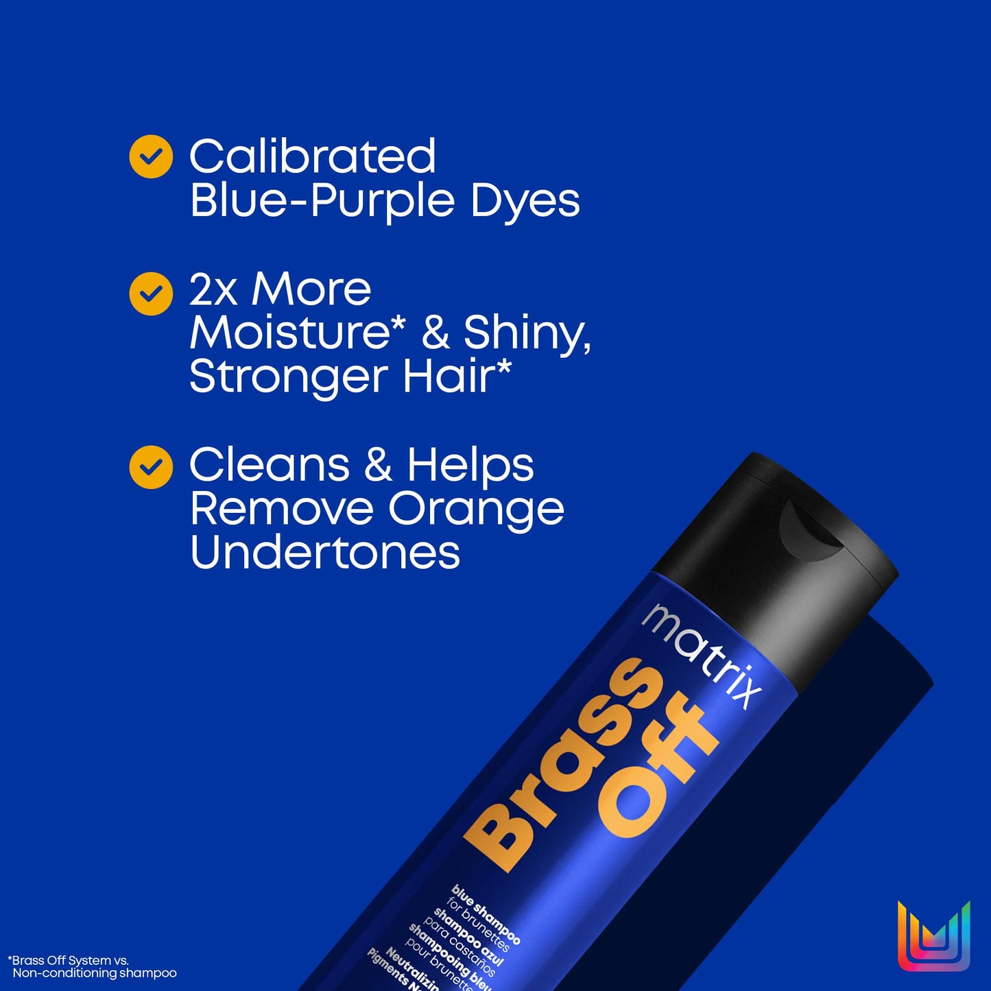 Matrix Brass Off Blue Shampoo | Refreshes, Tones & Neutralizes Brassy Tones | Color Depositing Shampoo | For Lightened Brunettes or Dark Blondes | Beauty and Personal Care MATRIX