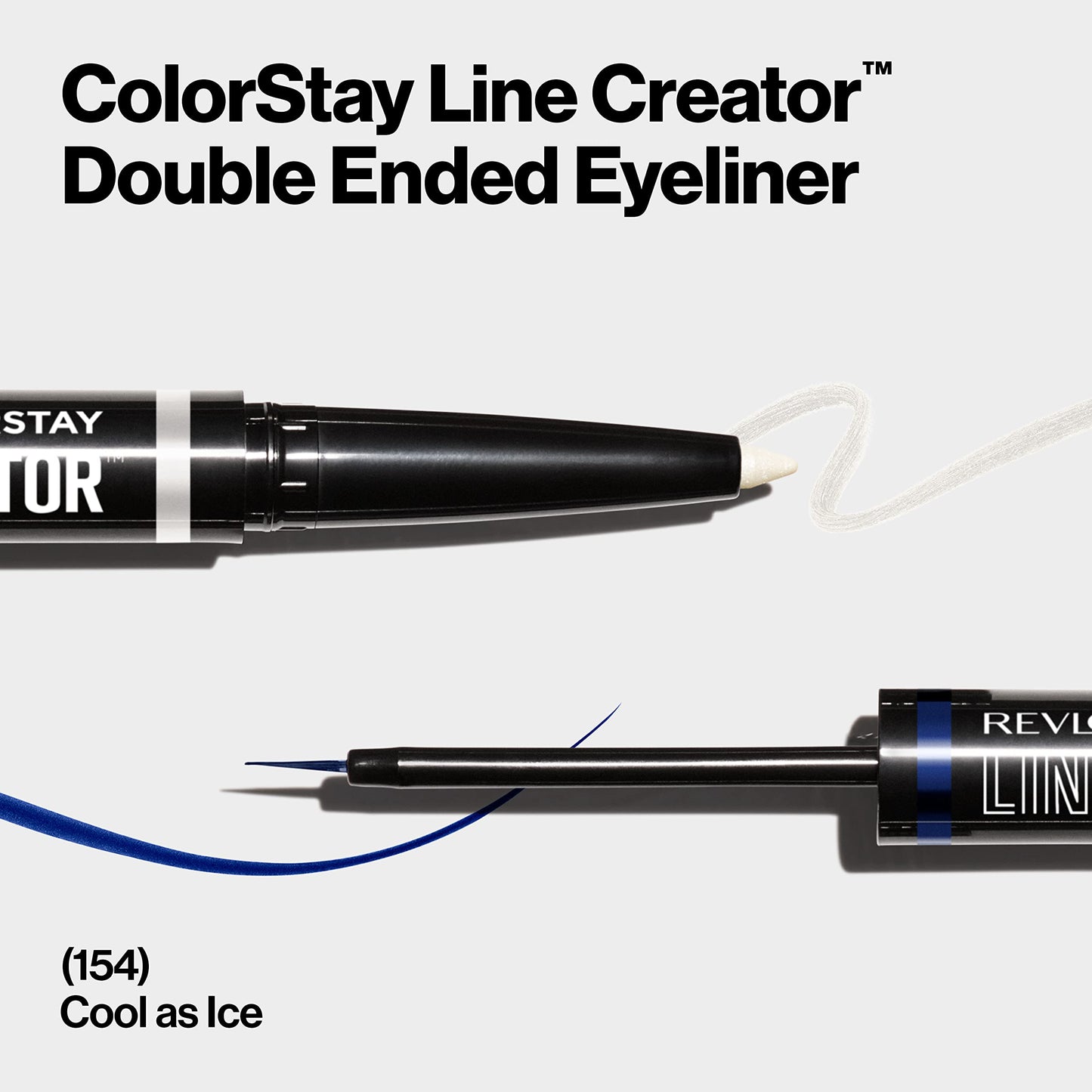 REVLON Liquid Eyeliner & Smoky Kohl Pencil, ColorStay Line Creator Eye Makeup, Waterproof & Transferproof, 154 Cool as Ice, 0.004 oz