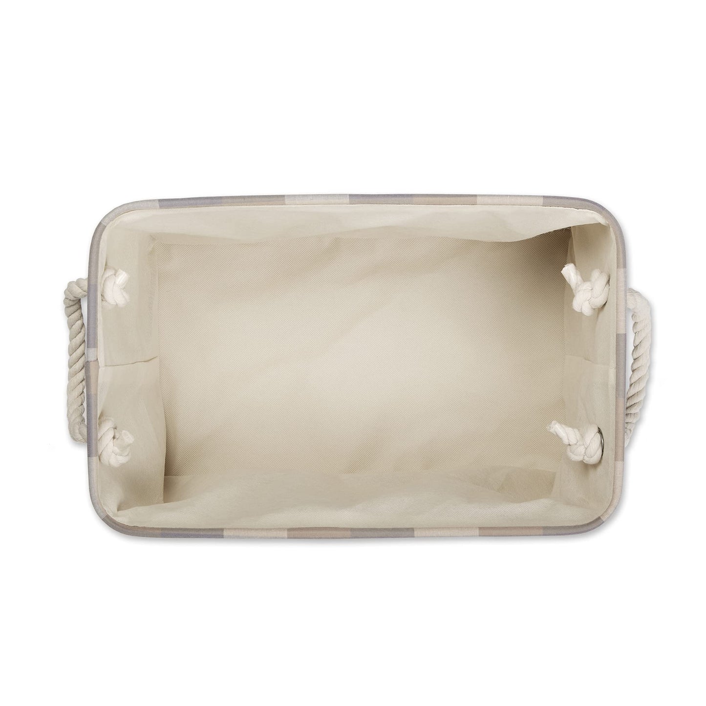 DII Buffalo Check Storage Collection Collapsible Bin with Handles, Medium Rectangle, 16x10x12, Tri Color Stone