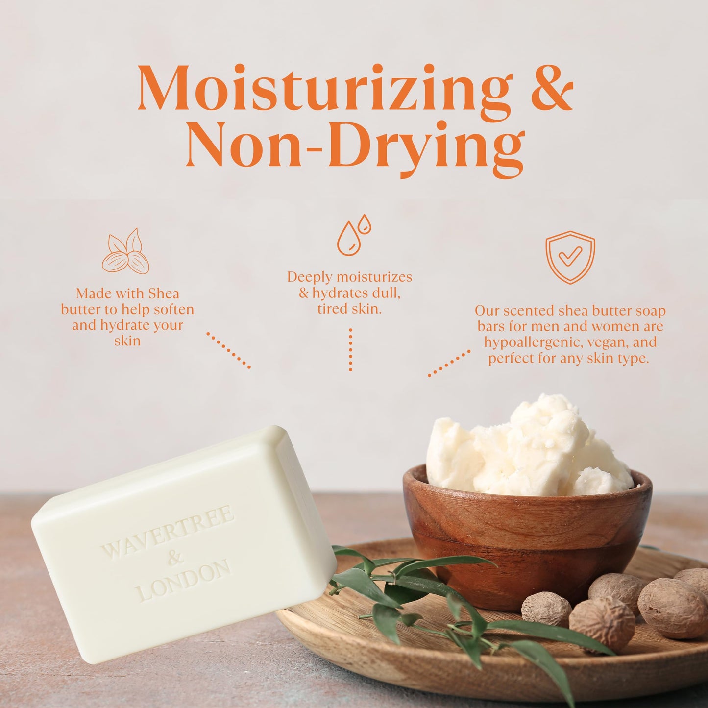 Wavertree & London Summer Spritz Scented Natural Soap (2 Bars), 7oz Moisturizing French Triple Milled Soap Bars enriched with shea butter - Pure Plant Beauty & Personal Care Wavertree & London