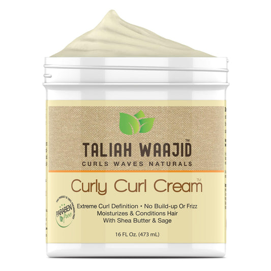 Taliah Waajid Curls Waves Natural - Curly Curl Cream | Extreme Curl Definition Hair Styling Gel | No Build-up or Frizz | 100% Paraben Free | Shea