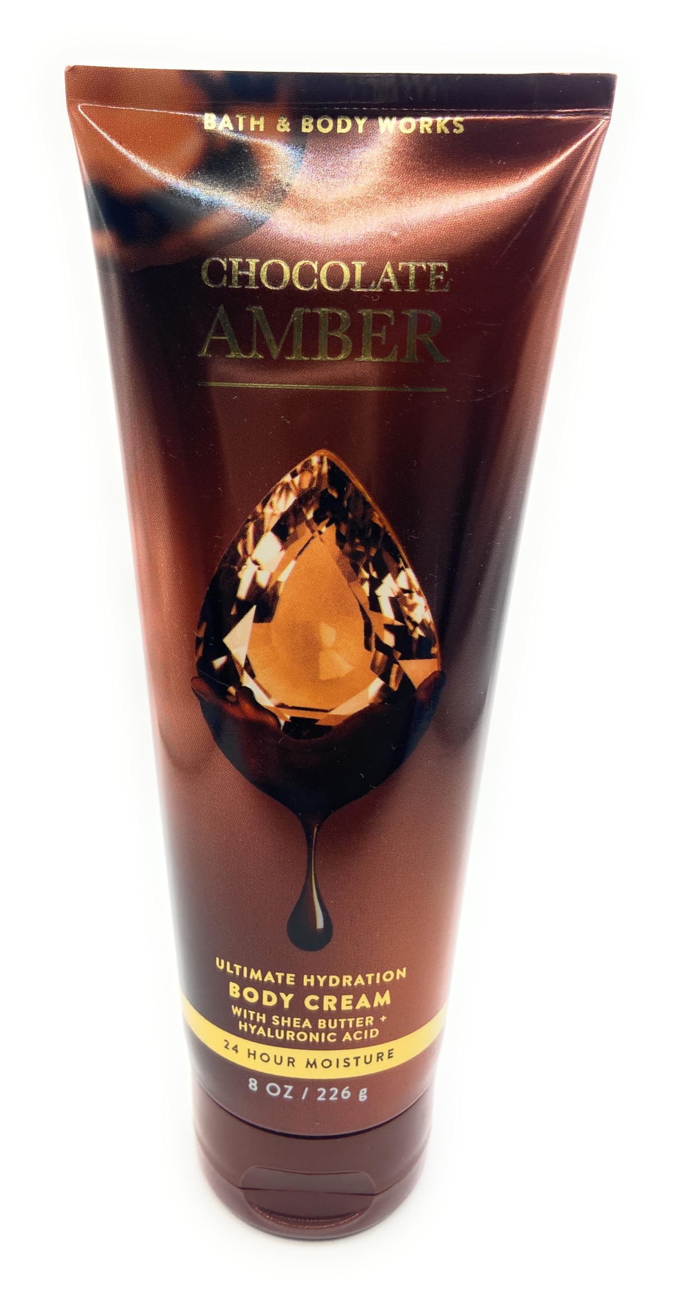 Bath and Body Works Chocolate Amber 24 Hour Moisturizing Body Cream - 8 oz / 226 g