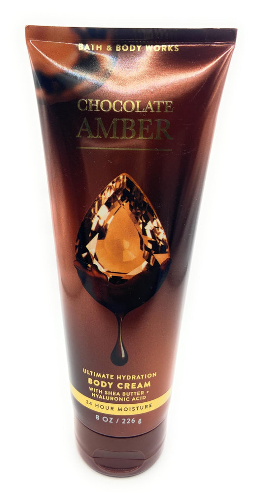 Bath and Body Works Chocolate Amber 24 Hour Moisturizing Body Cream - 8 oz / 226 g
