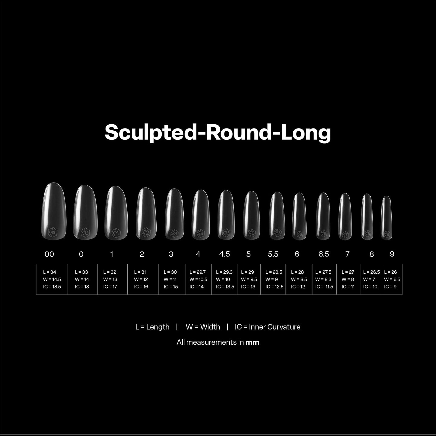 Apres Gel-X® Round Box of Nail Tips | 280 Gel-X Tips, Soft Tips, 14 Sizes 00-9 | Half-sizes Included (Sculpted Round Long, 280.00 Fl Oz (Pack of 1)) Beauty & Personal Care APRÉS