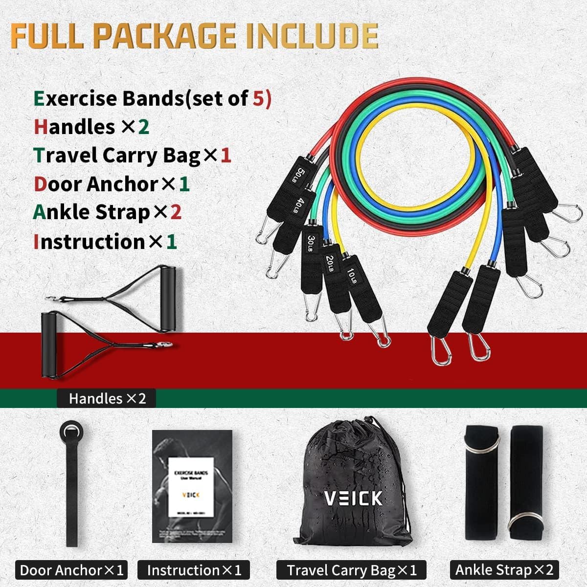 VEICK Resistance Bands - Thumbnail 2