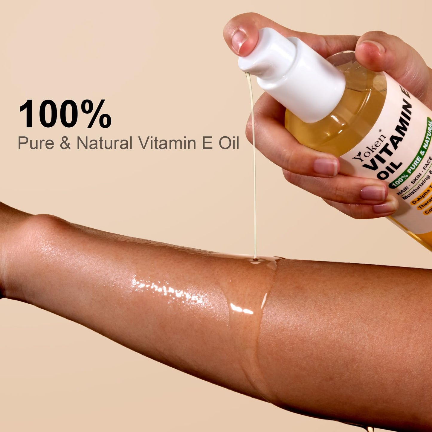 Yoken Vitamin E Oil for Skin Face Body 8 Oz Cold Pressed Vitamine Body oils Beauty and Personal Care Yoken