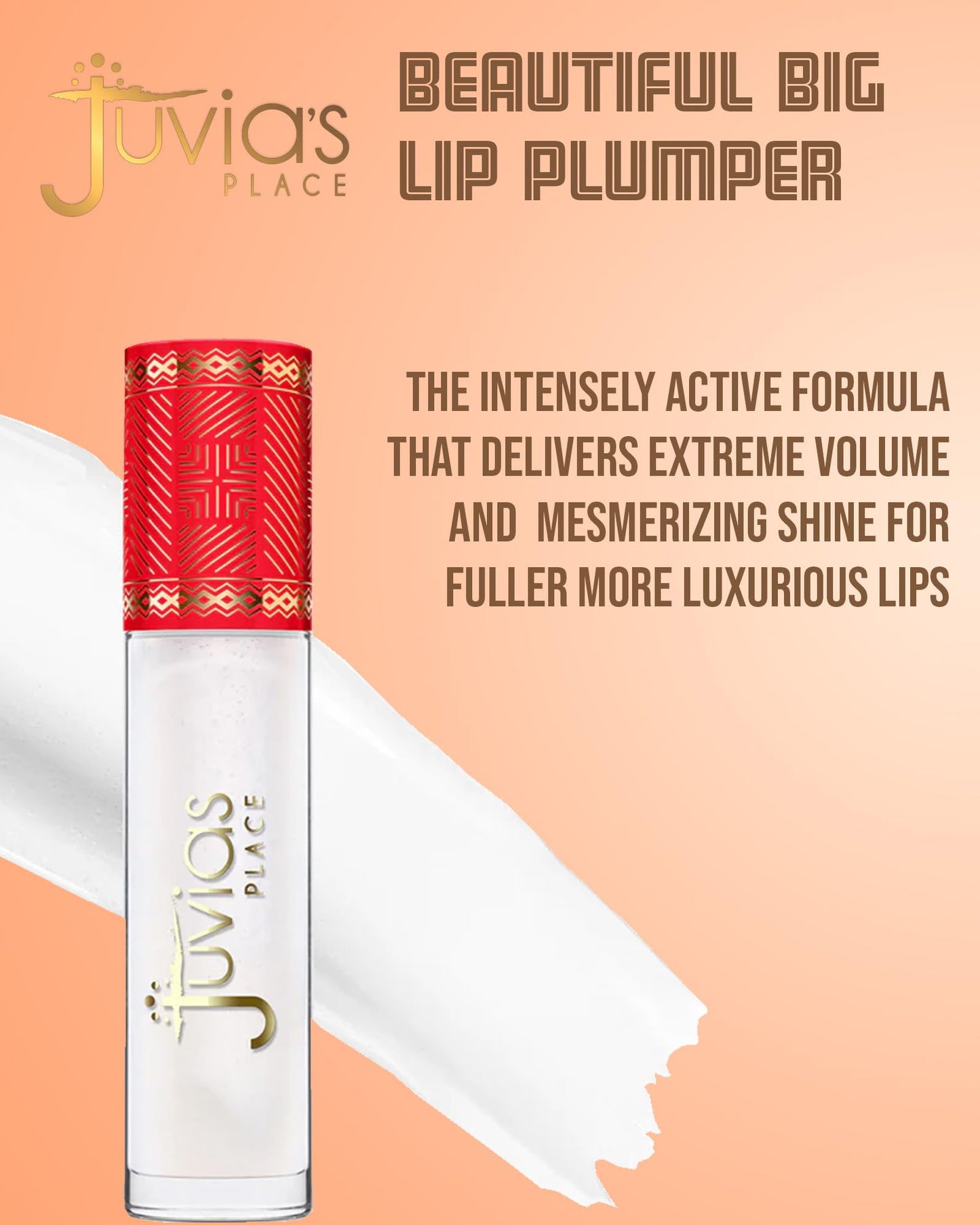 Juvia's Place Beautiful Big Lip Plumper - Clear Sensation | Crystal Clear Gloss with Maximum Plumping Power, & Defined Lips | Hydrating & High-Shine