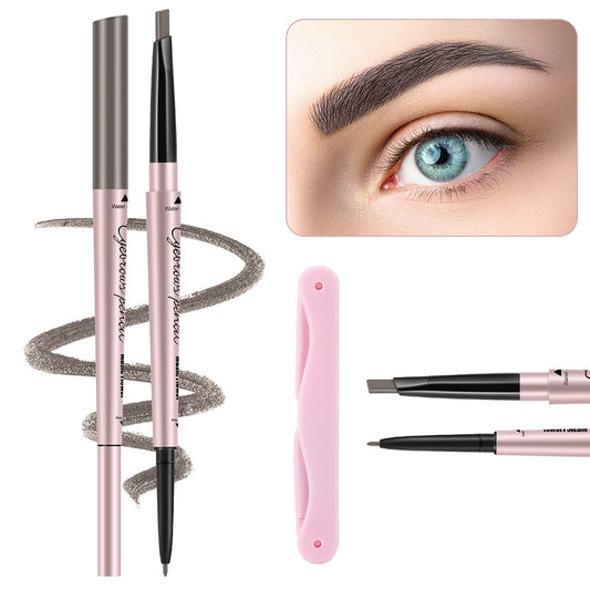 TurritopsisD 1-Pack Eyebrow Pencil & Brow Razor with Comb kit, Dual-ends Easy to Color Waterproof Long-lasting Makeup Natural Eye Brows Looking (Khaki